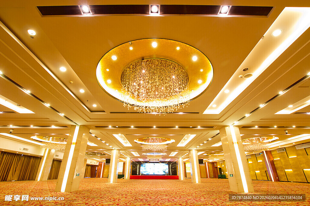 豪华大气的室内宴会大厅