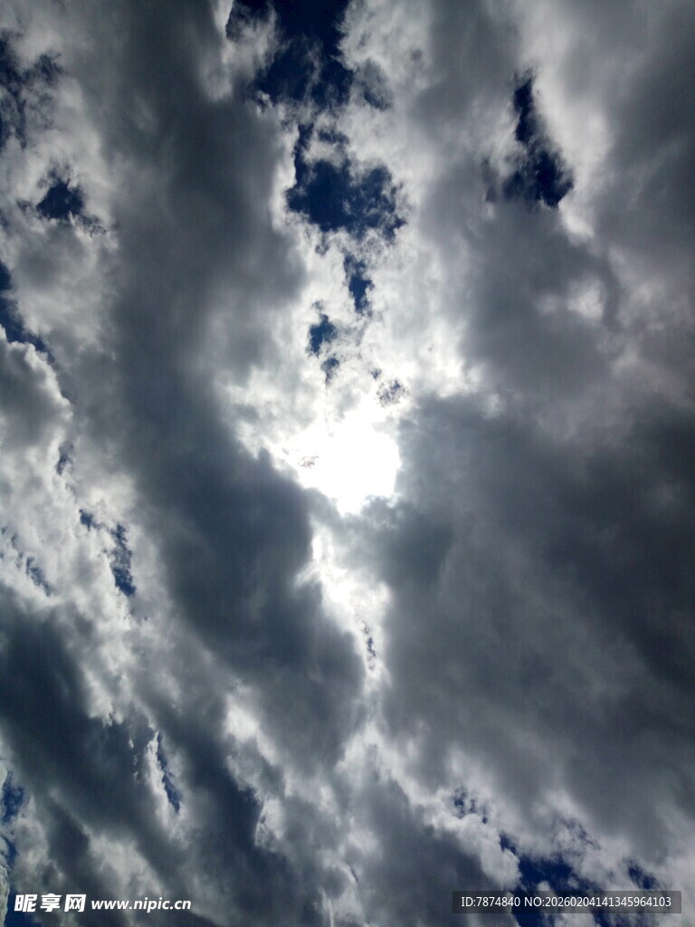 天空中翻滚的厚重云层