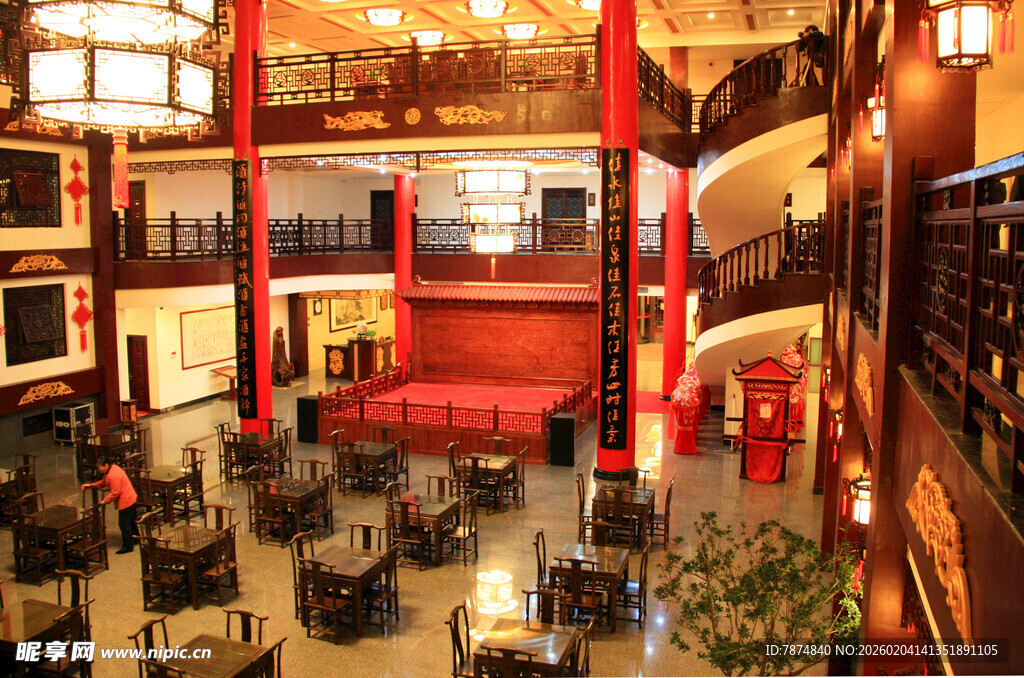 中式典雅多层室内空间场景