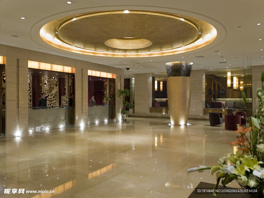 豪华酒店大堂室内景观