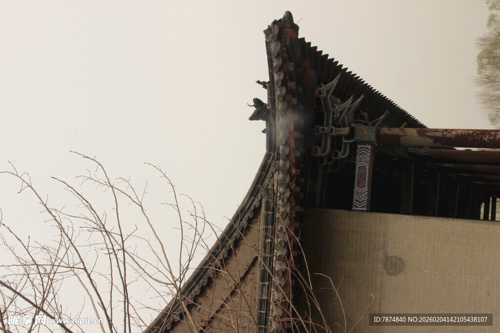 中式古建筑屋檐特写