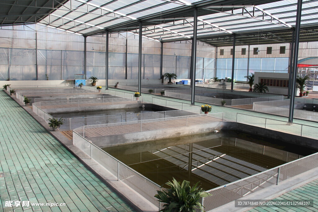 室内水产养殖温室场景