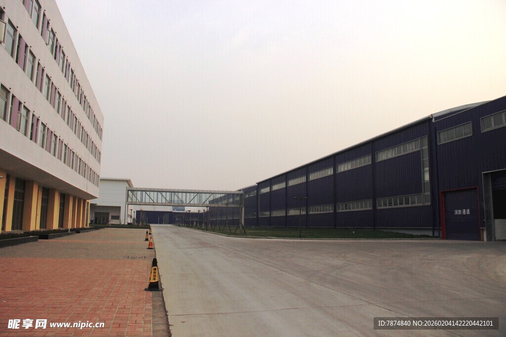 工厂外景宽阔道路场景