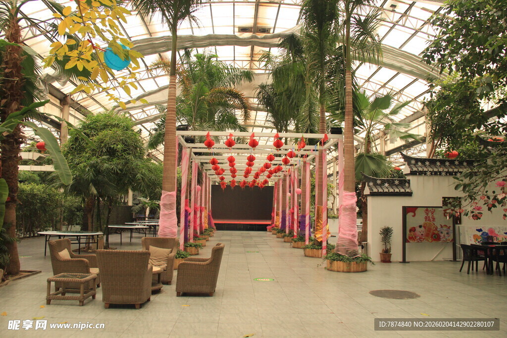 室内绿植装饰的休闲空间