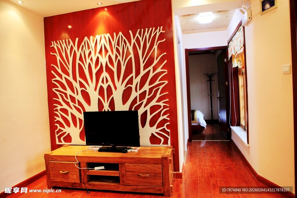 现代风客厅电视墙装饰设计