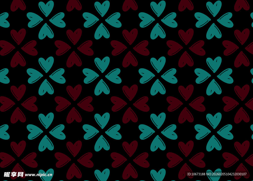 深绿深红交织几何图案