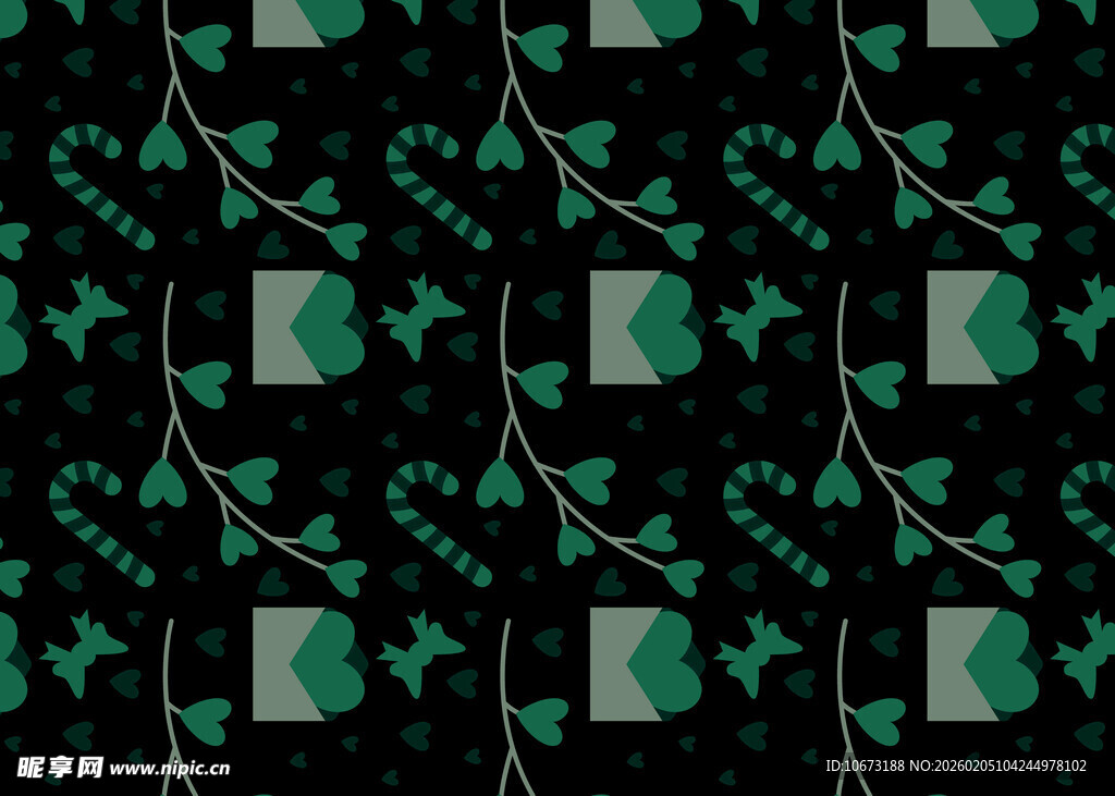 绿色几何图案黑色背景纹理