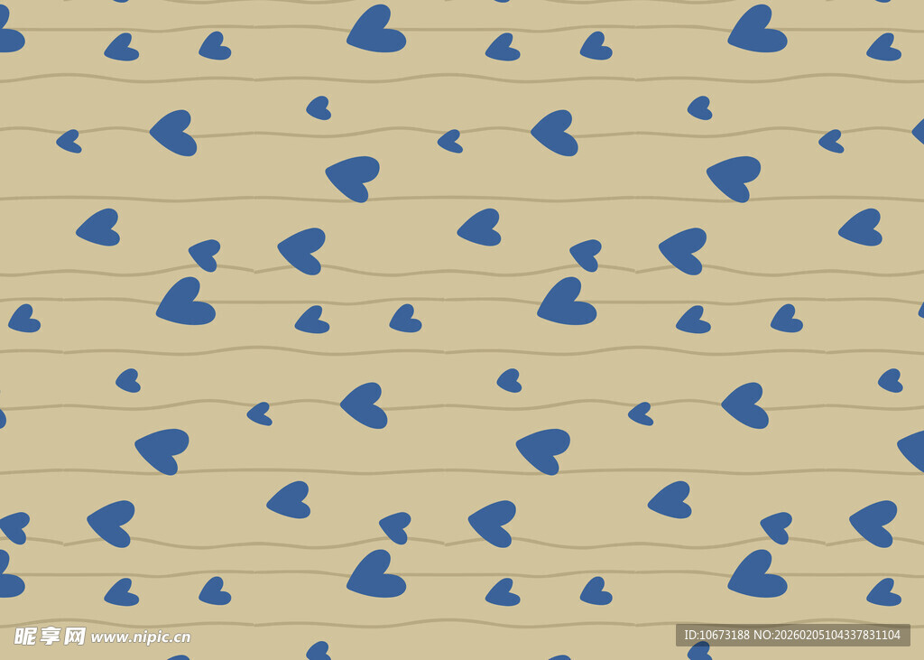 蓝心图案米色背景纹理