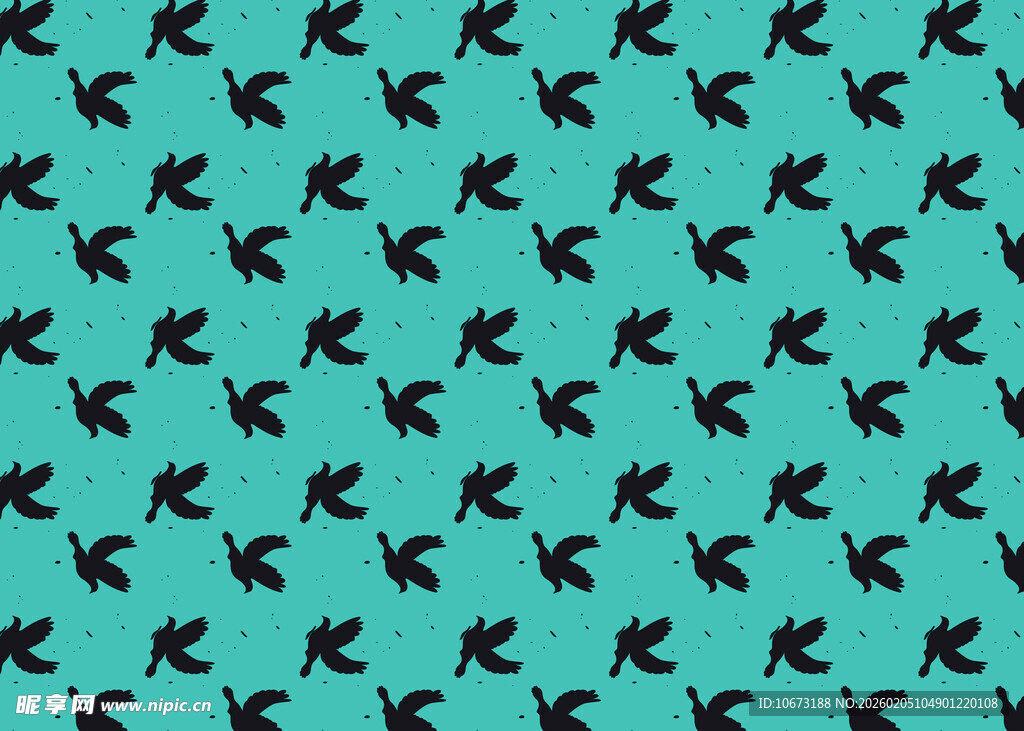 蓝绿色底黑色蜻蜓图案
