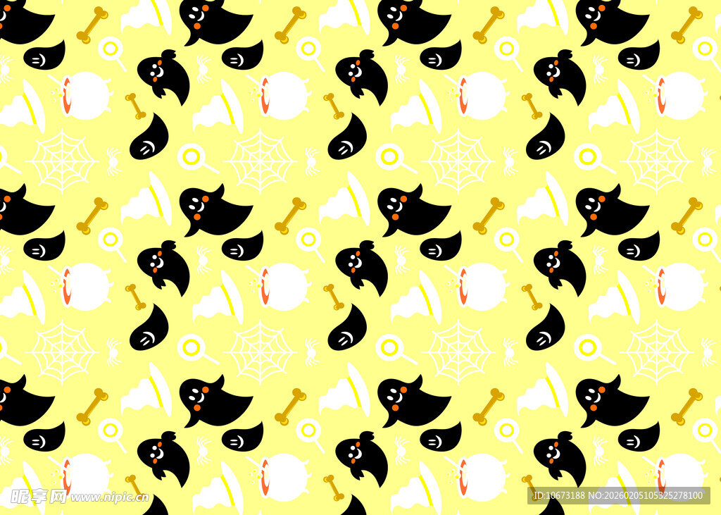 黄色底黑色图案装饰纹理