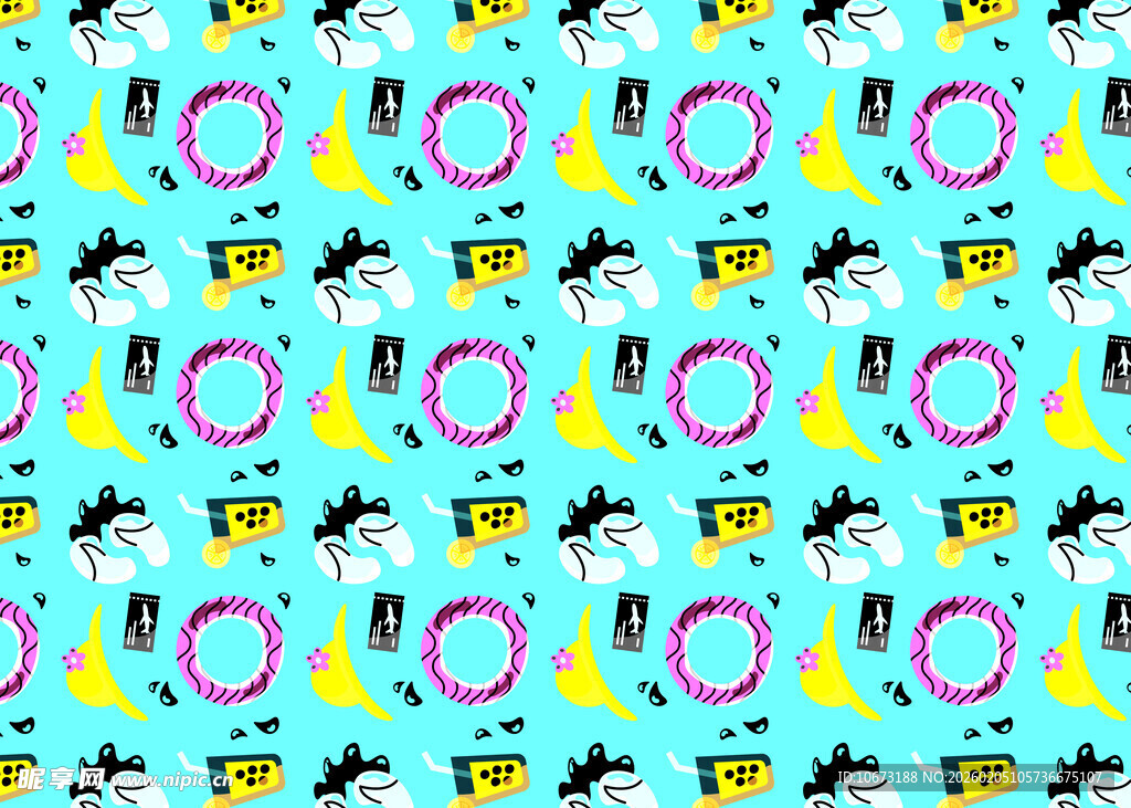 多彩卡通图案背景设计