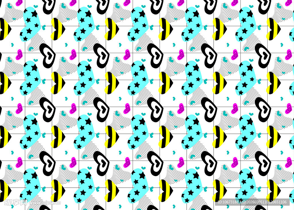 多彩蜜蜂图案背景