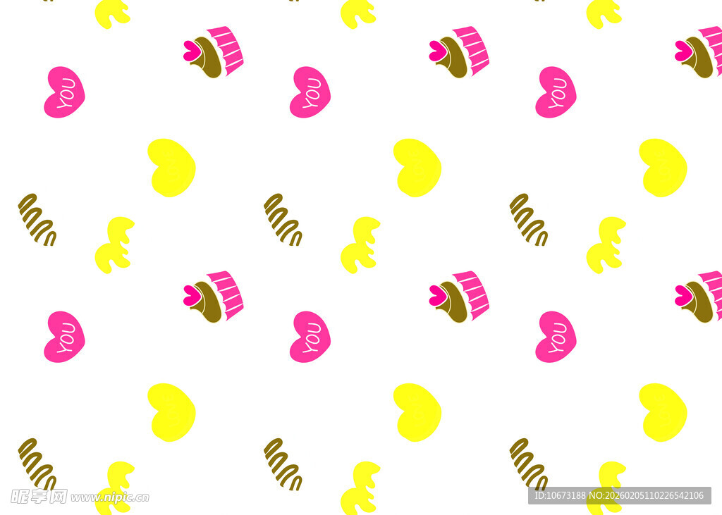 可爱甜点图案无缝背景