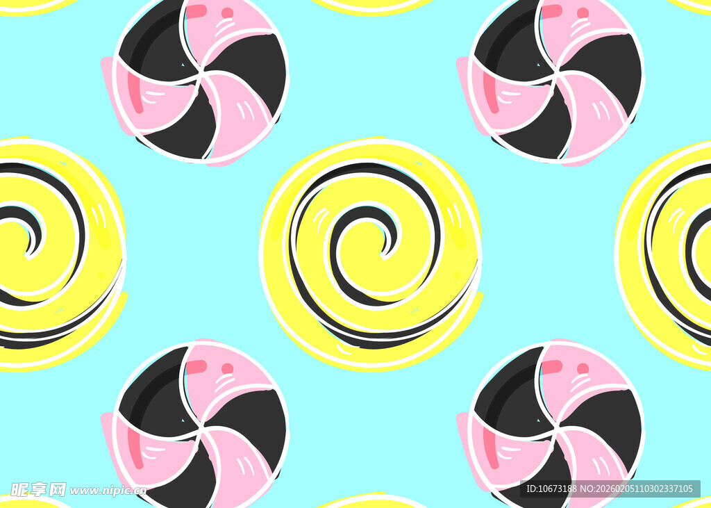 多彩螺旋棒棒糖图案背景