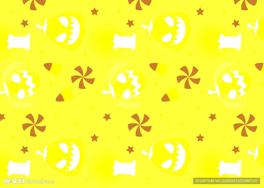 黄色底动物图案装饰背景