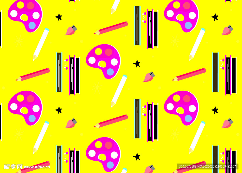 黄色背景多彩艺术图案