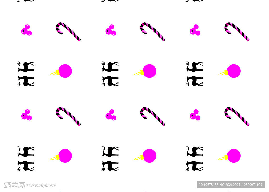 粉色图案排列装饰元素