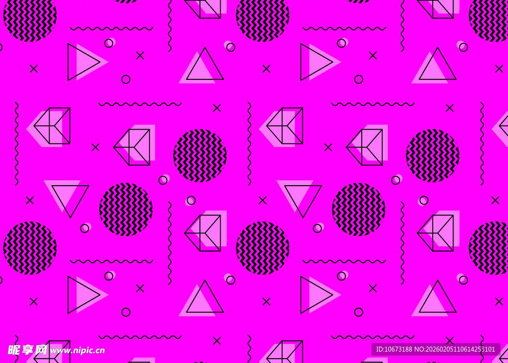 粉色几何图案无缝背景