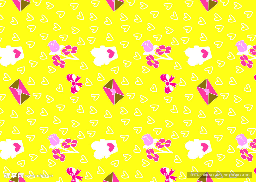 黄色底可爱图案无缝背景