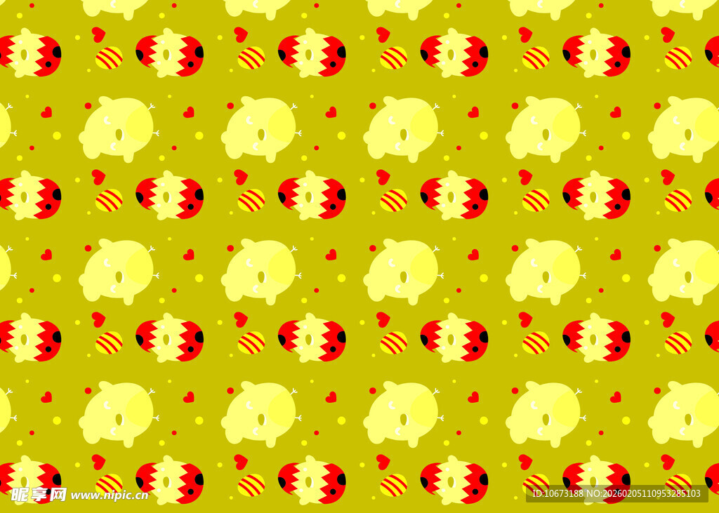 黄绿底色水果图案纹理