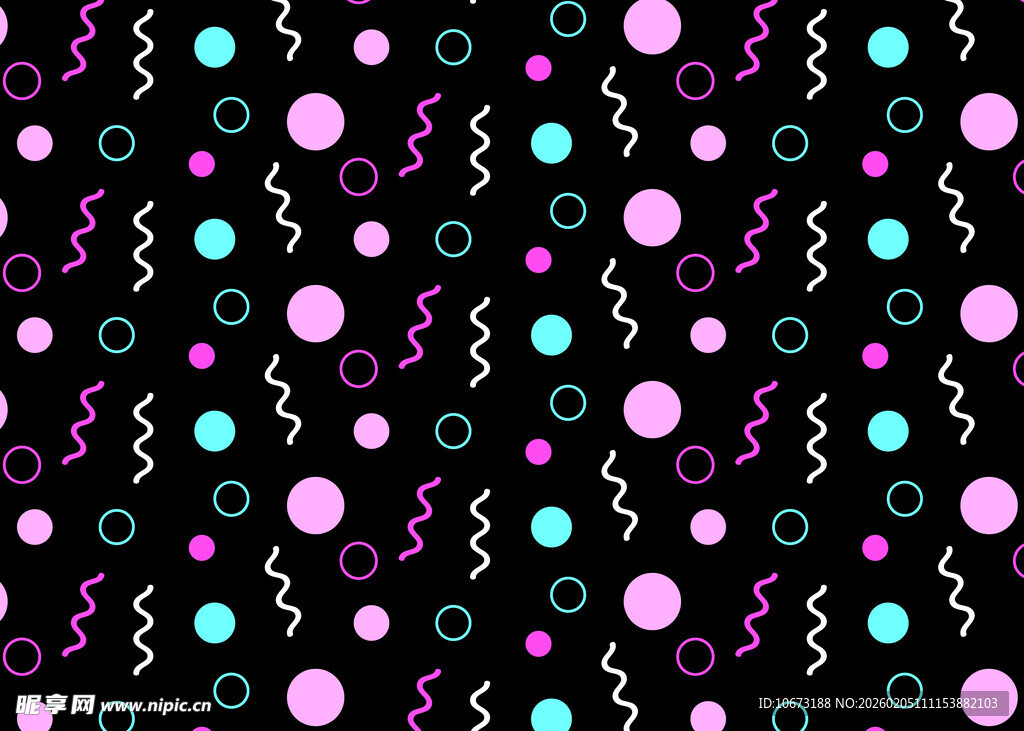 波点线条构成的多彩图案