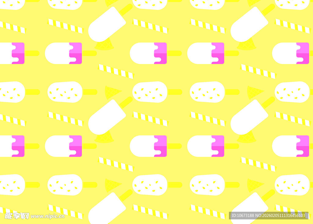 黄色背景冰淇淋图案纹理