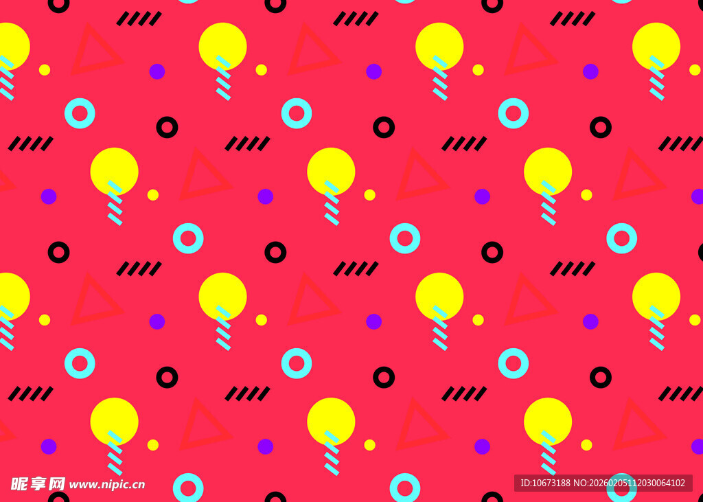 多彩灯泡图案背景设计