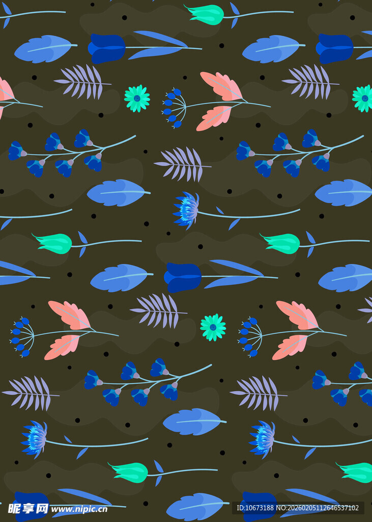 抽象动植物图案装饰背景