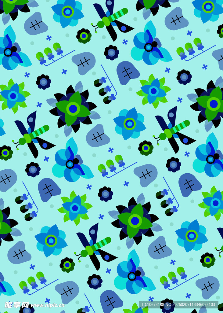 清新花卉图案背景