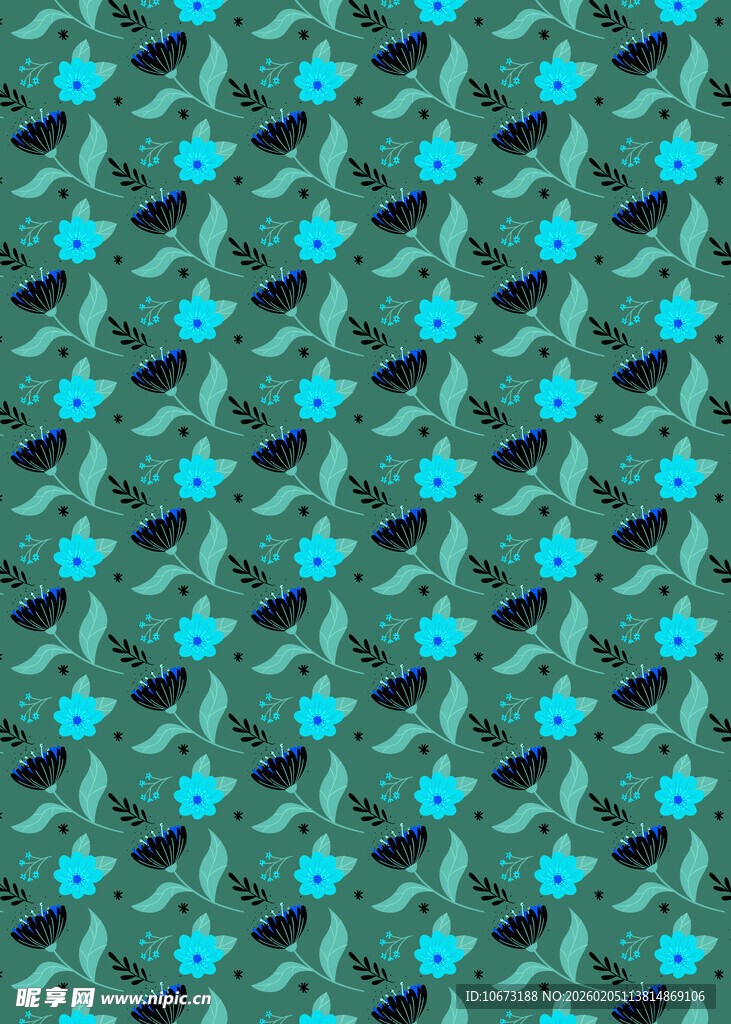 绿色花卉图案纹理背景