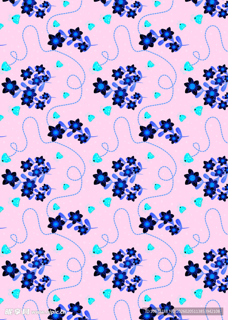 粉色花卉图案背景纹理