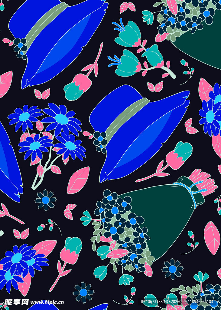 梦幻花卉图案设计