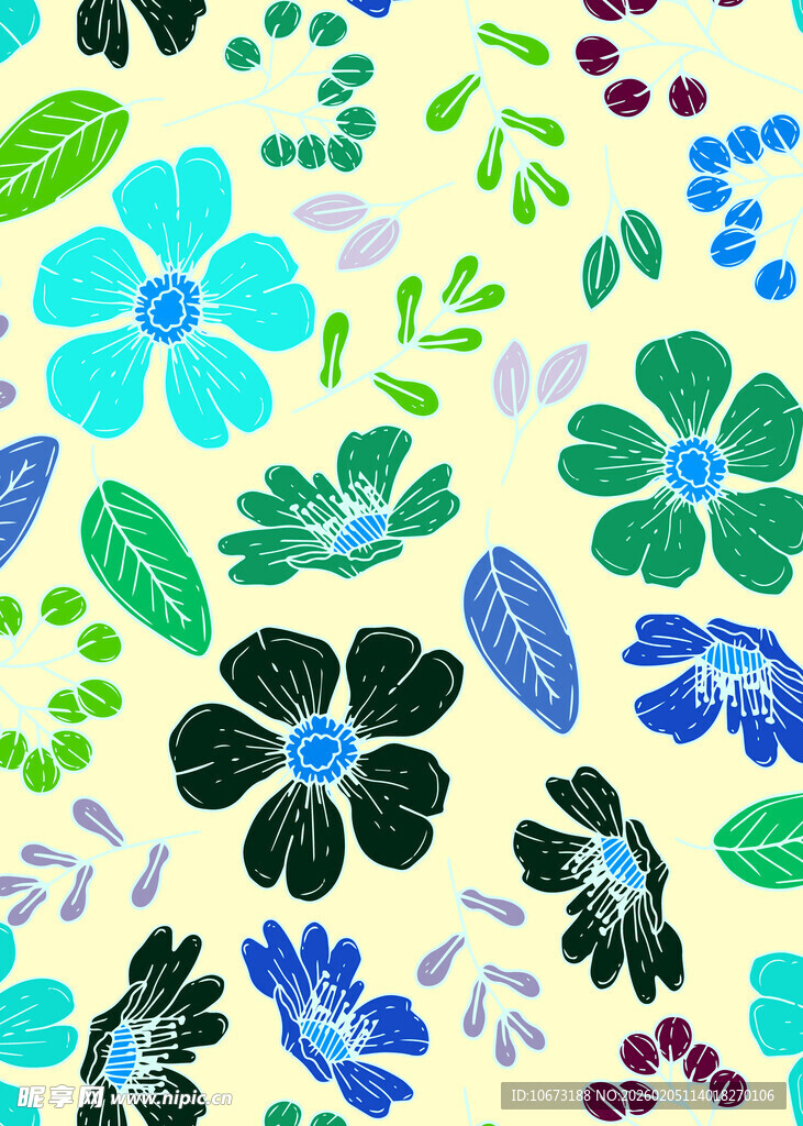 多彩花卉图案背景