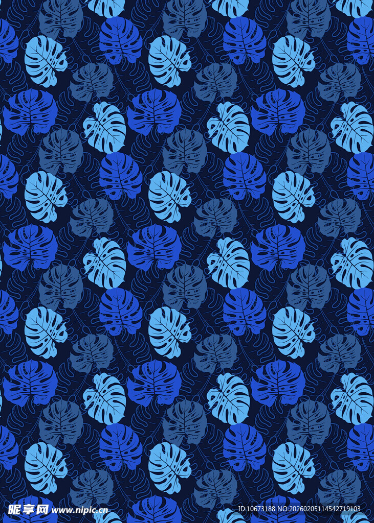 蓝色花朵图案背景纹理