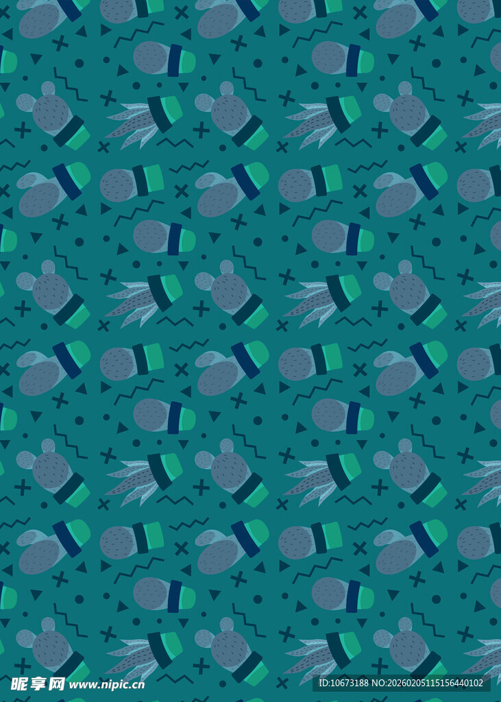 蓝绿色几何图案纹理背景