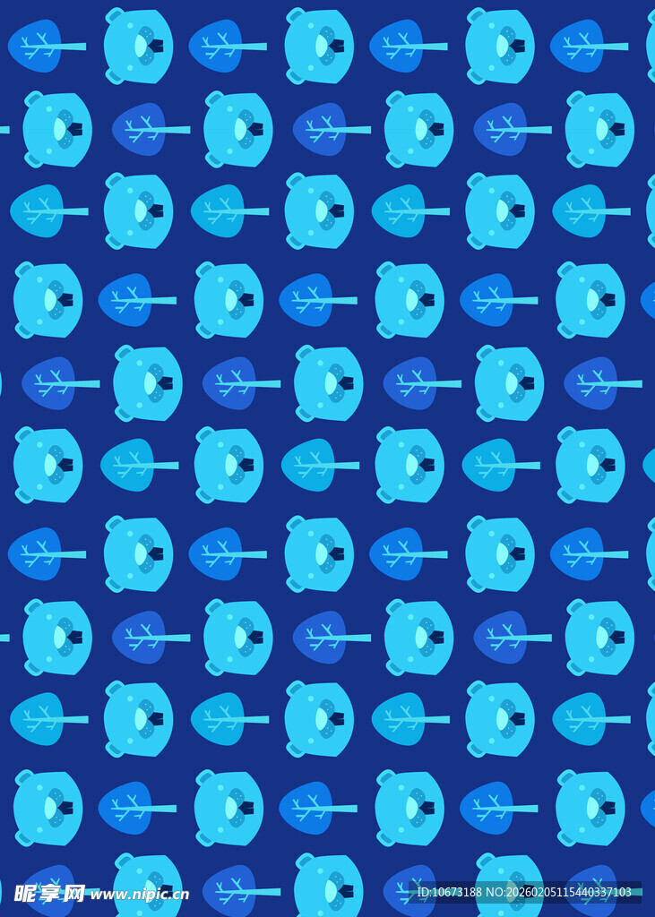 蓝色科技图标无缝图案