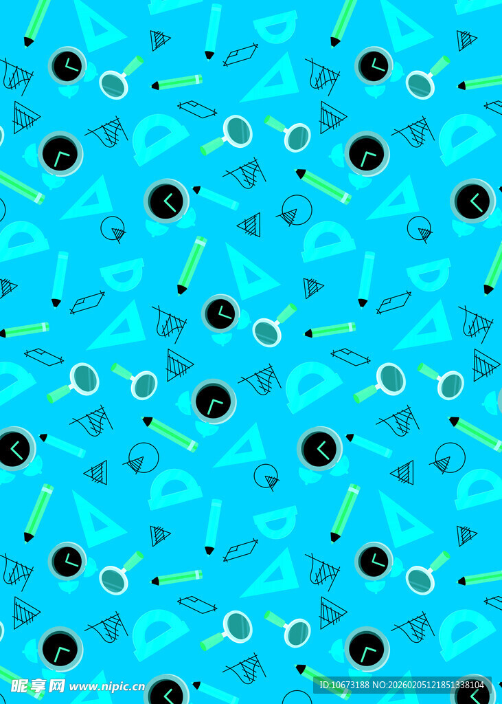 蓝色卡通图案背景纹理