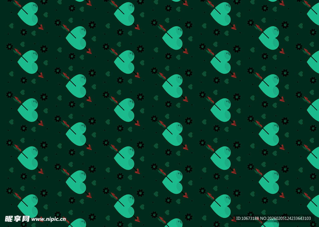 绿色心形图案背景纹理