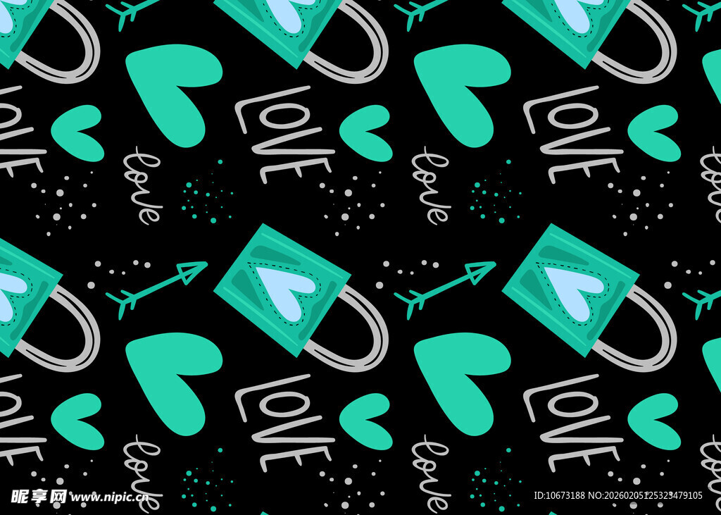 绿色几何图案黑色背景纹理