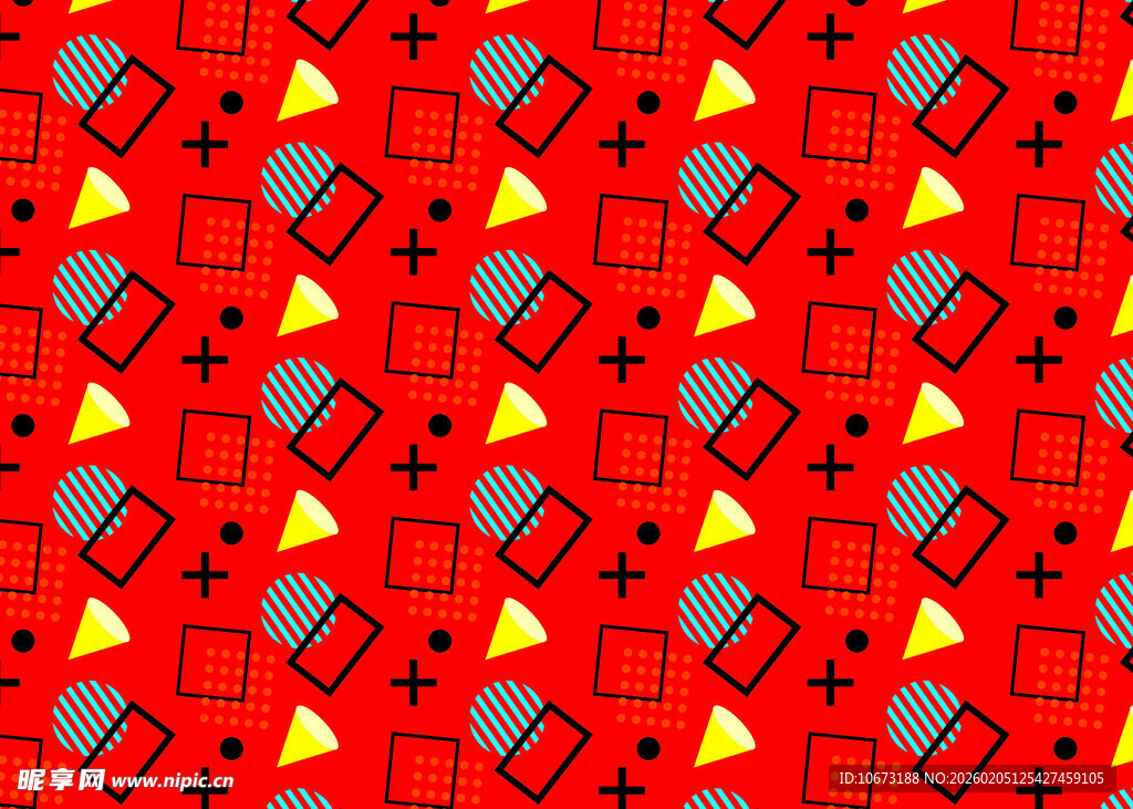 红色几何图案背景纹理