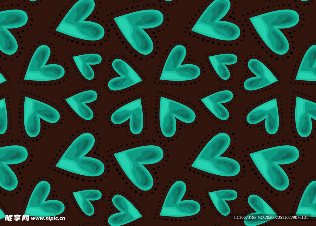 绿色心形图案背景纹理