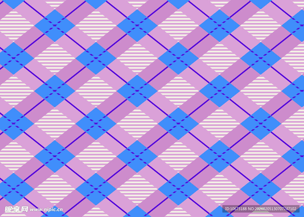 蓝粉格子图案背景