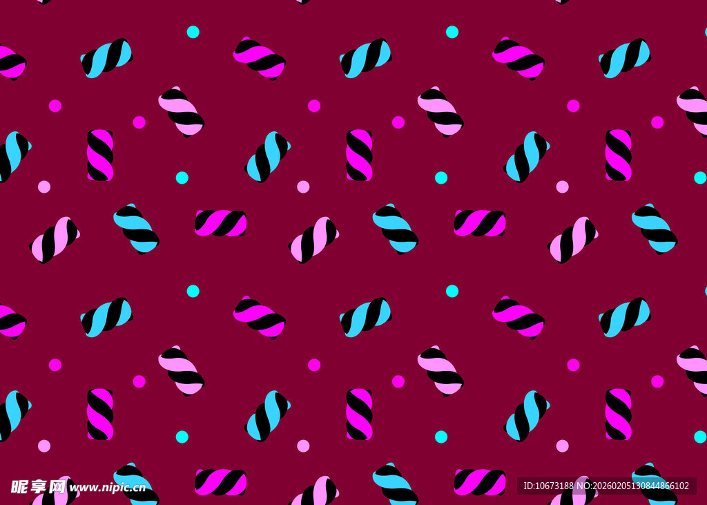 紫色背景多彩碎片图案