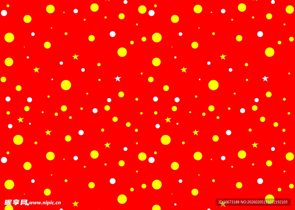 红色背景点缀黄色圆点图案