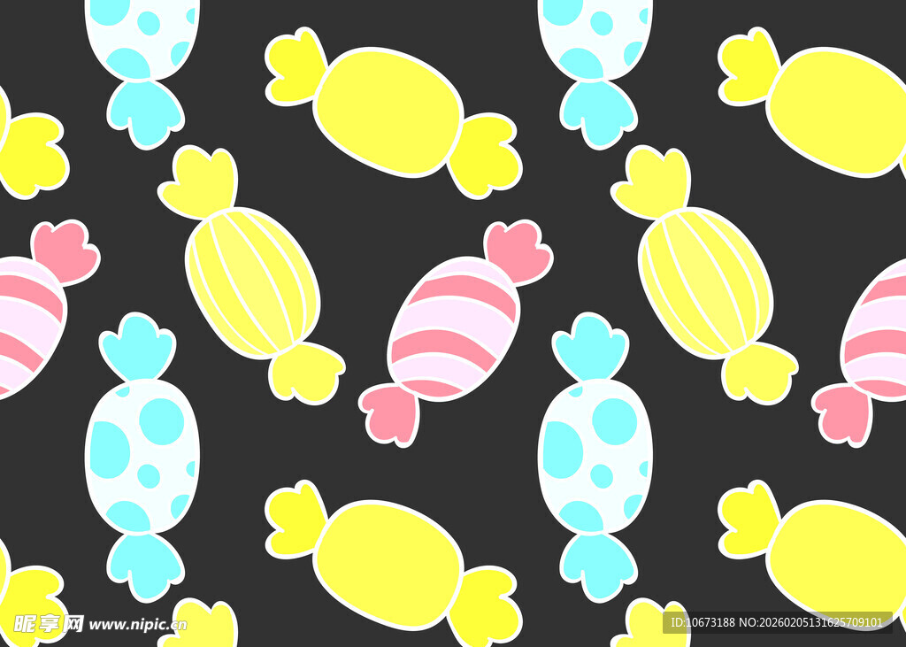 多彩糖果无缝图案背景