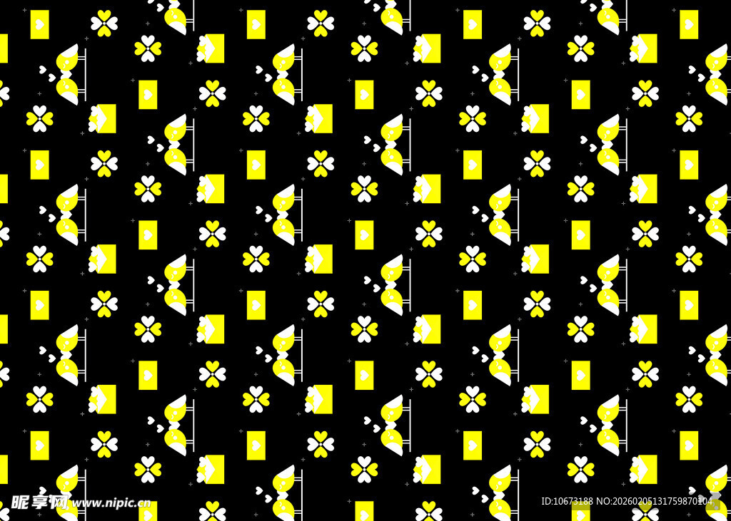 黑色背景黄色几何图案纹理