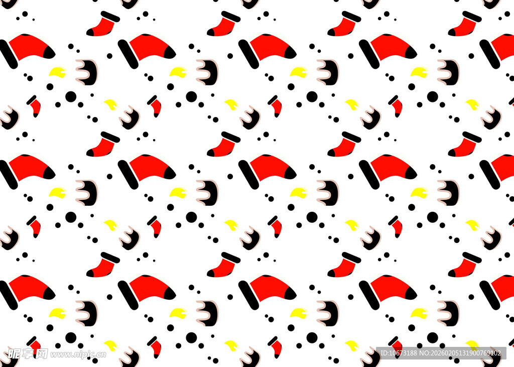 圣诞元素无缝图案背景