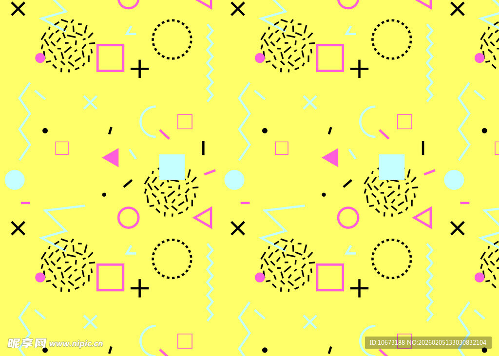 黄色几何图案无缝背景图