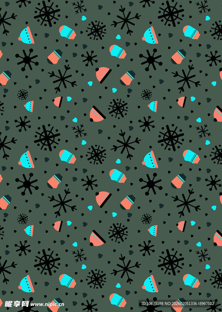 多彩圣诞元素图案背景