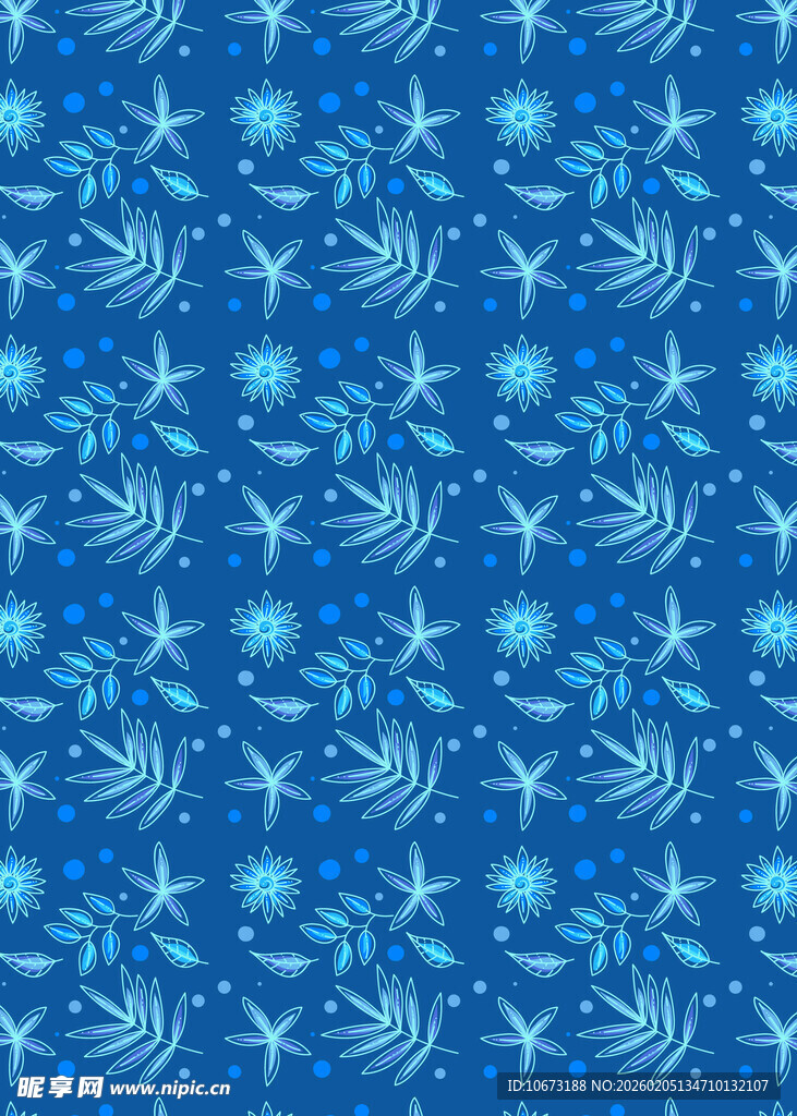 蓝色海洋风海洋元素图案